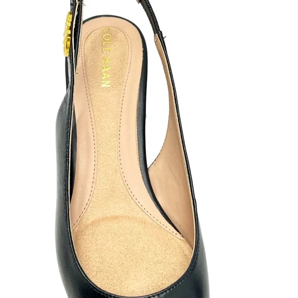 Cole Haan women's Go-To Slingback black leather point toe heels size 5 - Picture 8 of 12